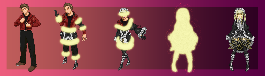 TG commission! Hardest dress I ever drew in my life. Margaret Moonlight is (C) to Goichi Suda