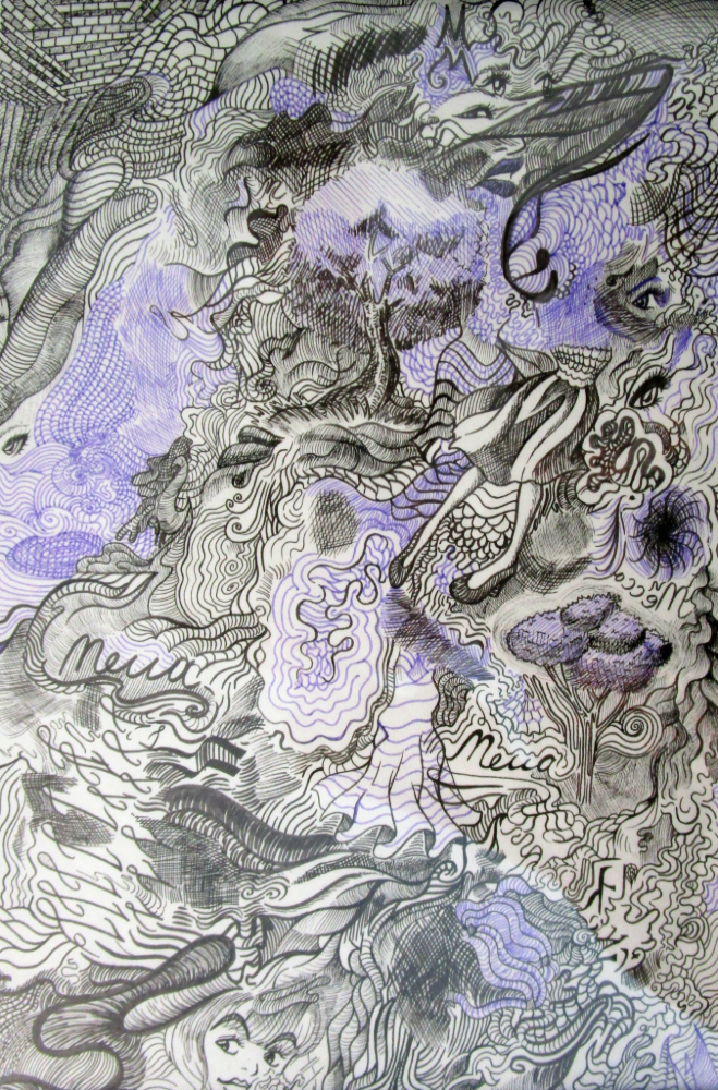 Ink on Paper. 7 x 11 Inches.