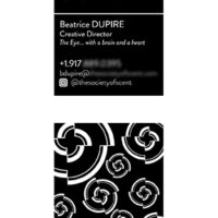 Made business cards for The Society of Scent (6 in total). I also made the layout of the back of the card using their logo (made by another designer).