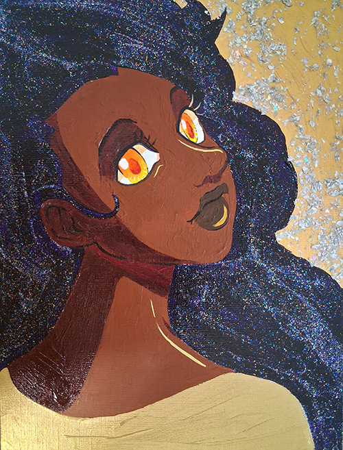 Acrylic on Linen. 9 x 12 Inches.